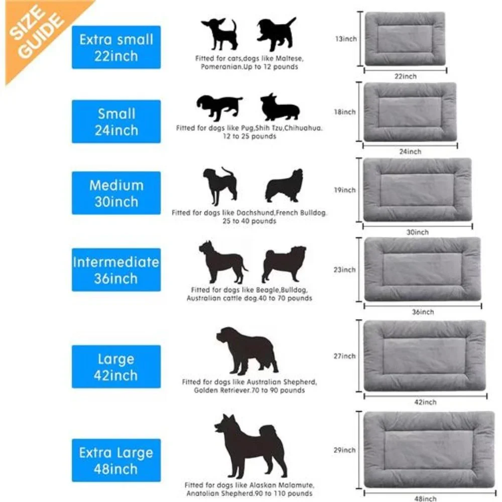 Crate Pad for Large Dogs Fit Metal,Ultra SoftBed Washable & Anti-Slip Kennel Pad